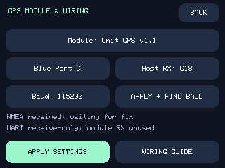 GPS settings on the running StackChan